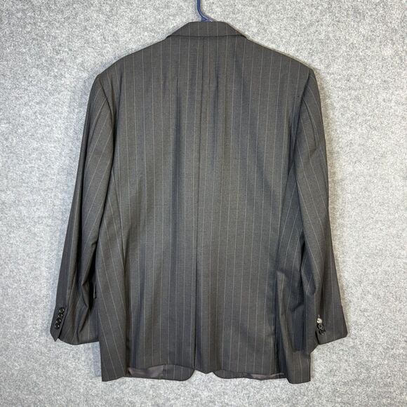 Loro Piana Hickey Freeman Mens Suit Coat Gray Pin Stripe Size 42R - Picture 3 of 14